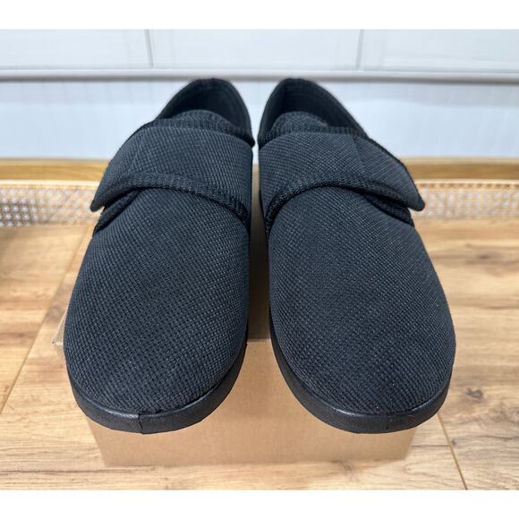 Silververts Unisex Soft Wide Adjustable Black Slippers Size 10 M 12 W NWOB Comfy - Picture 5 of 11